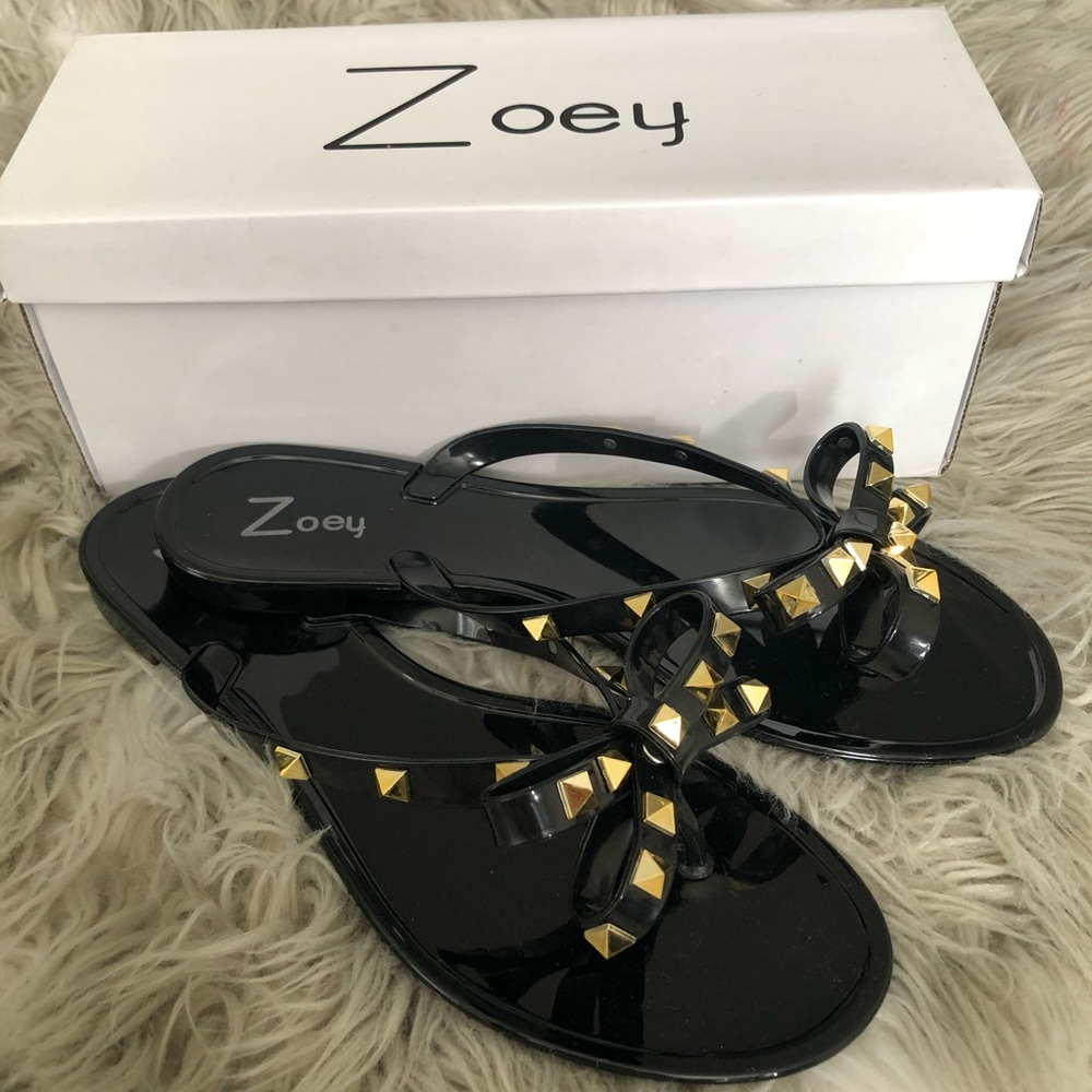 Black Studded Sandals size 9 - Picture 4 of 5